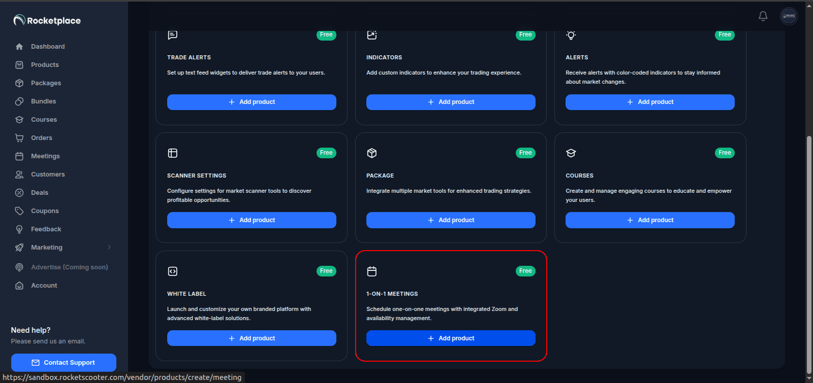 Product creation flow